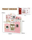 Little Angel - Kids Wooden Kitchen Playset With Accessories - Pink